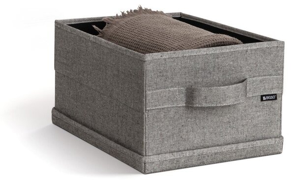 Сива текстилна кутия за съхранение с капак 27x36x19 cm Soft Storage Small – Bigso
