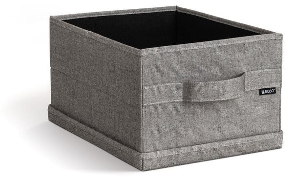 Сива текстилна кутия за съхранение с капак 27x36x19 cm Soft Storage Small – Bigso