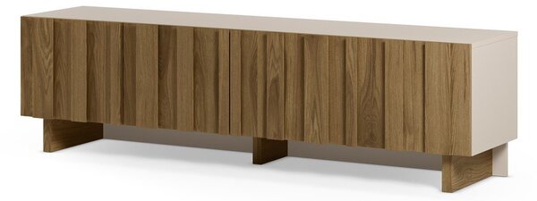 Кремава/в естествен цвят маса за телевизор от масивен бор 180x50x43 cm Marlo – Marckeric