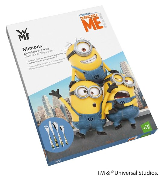 Комплект прибори за хранене от неръждаема стомана за деца от 4 части Minions - WMF