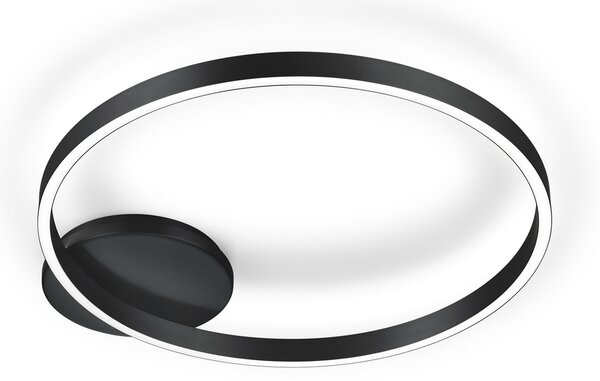 Knapstein LED осветление за таван Anel-60, черно, директно/непряко, Затъмняване, Черен, Дневна/трапезария, Алуминий, Модерен