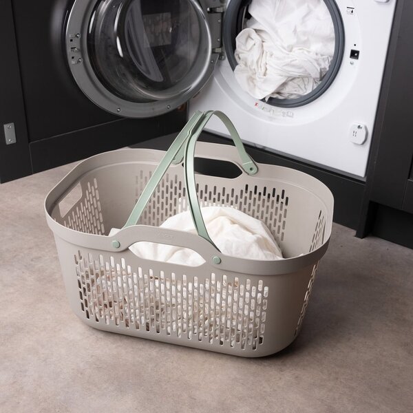 Светлокафяв пластмасов кош за пране 45 l – Addis