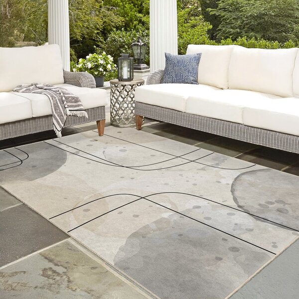 Сиво-кремав килим подходящ за пране 120x180 cm Simple Lines – Mila Home