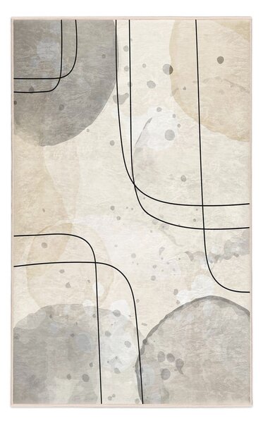 Сиво-кремав килим подходящ за пране 120x180 cm Simple Lines – Mila Home