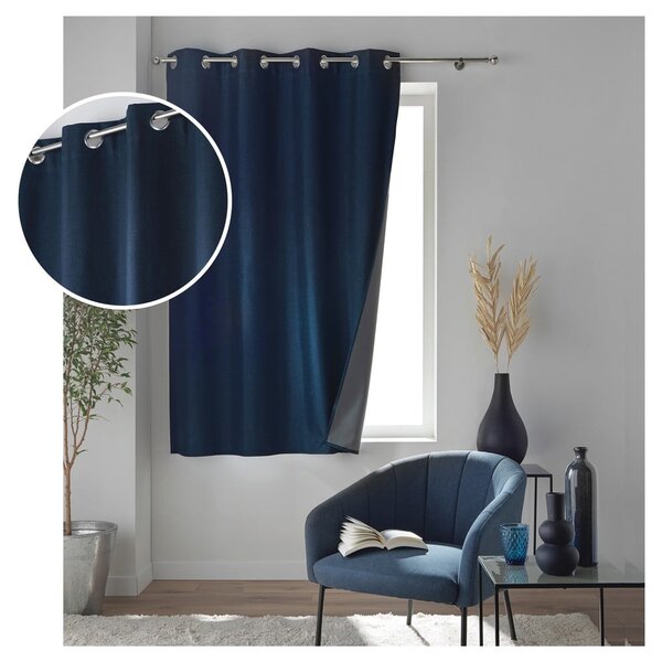 Тъмносиня затъмняващa завеса 140x180 cm Crepuscule – douceur d'intérieur