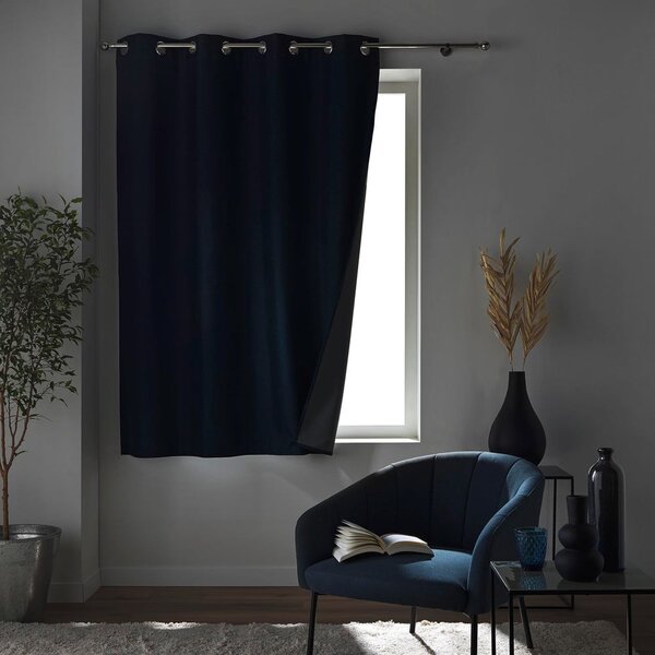 Тъмносиня затъмняващa завеса 140x180 cm Crepuscule – douceur d'intérieur