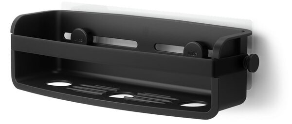 Черен пластмасов рафт за баня без пробиване Flex Adhesive – Umbra