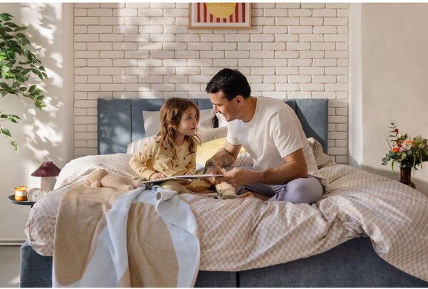 Синьо боксспринг легло 160x200 cm Olia Bold Line – Bonami Selection