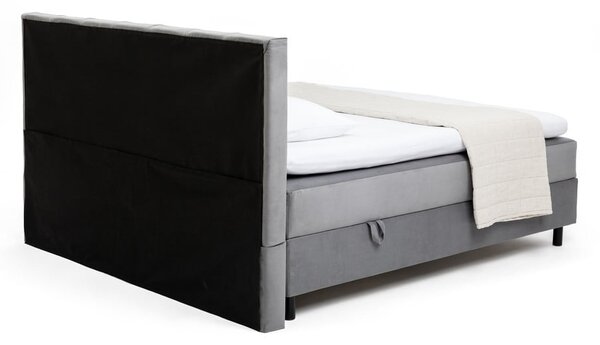Сиво боксспринг легло с място за съхранение 160x200 cm Elva Bold Line – Bonami Selection