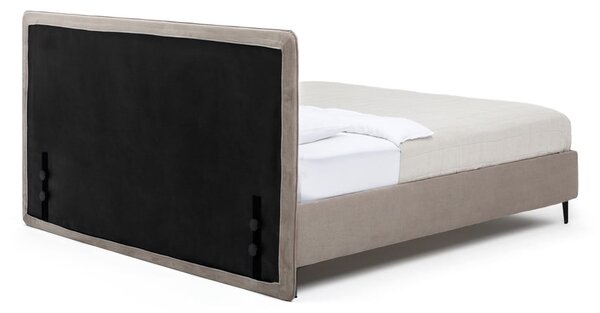 Двойно тапицирано кафяво-сиво легло с включена подматрачна рамка 160x200 cm Noira Slim – Bonami Selection