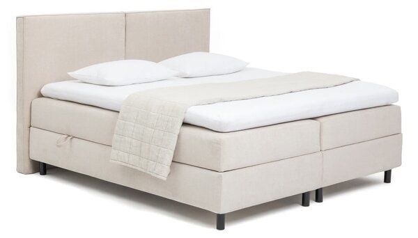 Бежово боксспринг легло с място за съхранение 180x200 cm Elva Bold – Bonami Selection