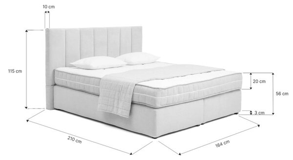 Бежово боксспринг легло 160x200 cm Olia Bold Line – Bonami Selection
