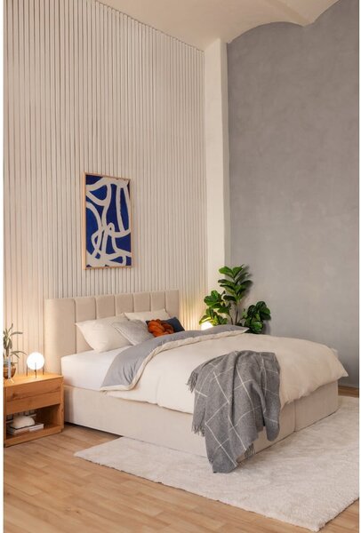 Бежово боксспринг легло 160x200 cm Olia Bold Line – Bonami Selection