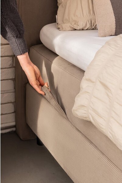 Боксспринг легло в кафяво-сив цвят с място за съхранение 160x200 cm Elva Bold – Bonami Selection