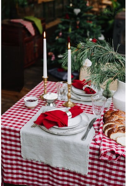 Червени текстилни подложки в комплект от 4 бр. Red Gingham – Linen Tales