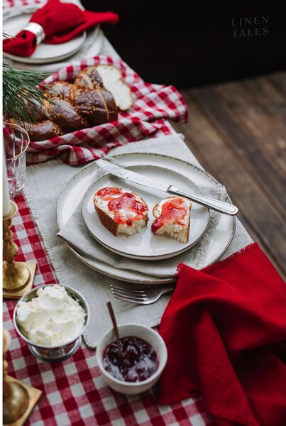 Червени текстилни подложки в комплект от 4 бр. Red Gingham – Linen Tales