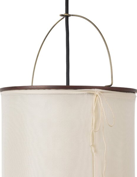 GUBI Gubi стенна лампа „Silk Lantern“, бяла/черна, с щепсел, E27, Бежов, Дневна/трапезария, Плат / текстил, Дизайн