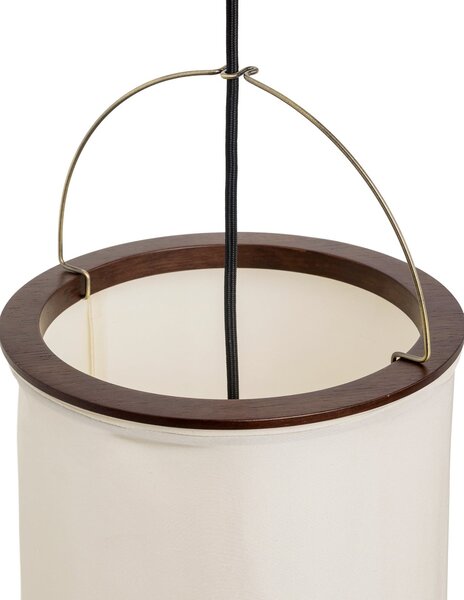 GUBI Gubi Висяща лампа „Silk Lantern“, бяла/черна, коприна, E27, Затъмняване, Бежов, Дневна/трапезария, Плат / текстил, Дизайн