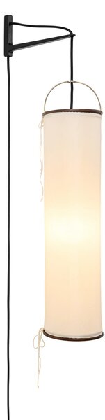 GUBI Gubi стенна лампа „Silk Lantern“, бяла/черна, с щепсел, E27, Бежов, Дневна/трапезария, Плат / текстил, Дизайн