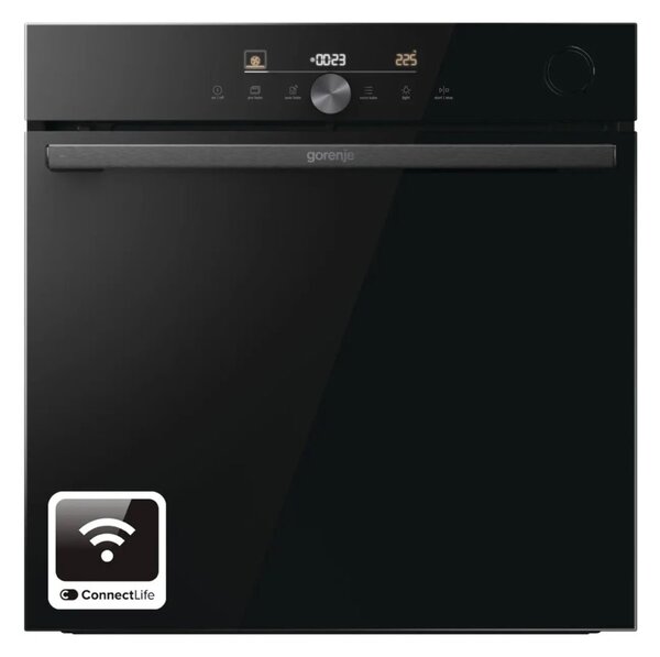 Фурна за вграждане Gorenje BPSA6747DGWI, клас А+, 77 л. обем, пиролитично почистване, PerfectGrill, SteamAssist, StepBake, черна