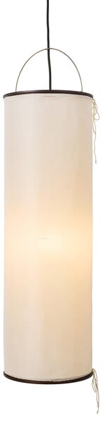 GUBI Gubi Висяща лампа „Silk Lantern“, бяла/черна, коприна, E27, Затъмняване, Бежов, Дневна/трапезария, Плат / текстил, Дизайн