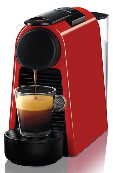 Кафемашина на капсули Nespresso Essenza Mini Red, 1450W, 0.6л. резервоар, 19 бара, автоматично изключване след 9 минути, червена