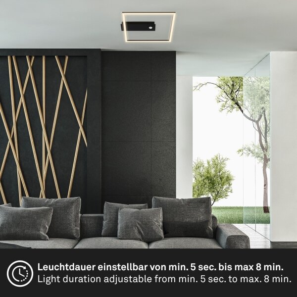 Briloner 3770-015 - LED таванно осветително тяло с вграден сензор FRAME LED/14W/230V 3000K 32x30 cm черно