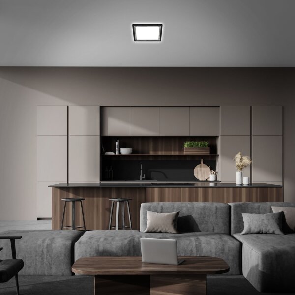Briloner 7457-414 - LED плафон SLIM LED/18W/230V 4000K 29x29 cm, черен