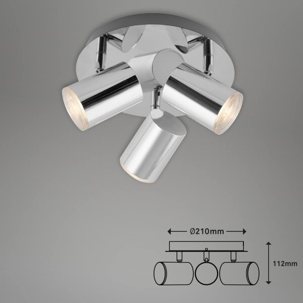 Briloner 2731-038 - Точково осветително тяло CUP 3xGU10/5W/230V лъскав хром