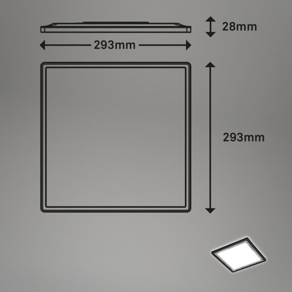 Briloner 7457-414 - LED плафон SLIM LED/18W/230V 4000K 29x29 cm, черен