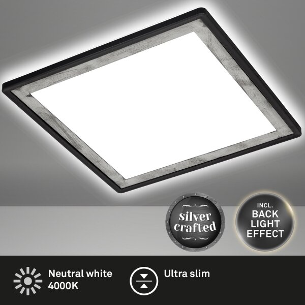 Briloner 7457-414 - LED плафон SLIM LED/18W/230V 4000K 29x29 cm, черен