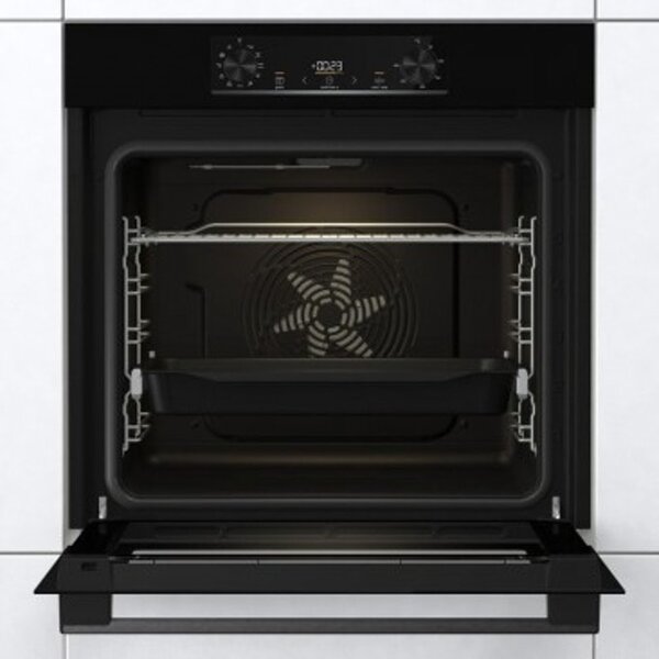 Фурна за вграждане Gorenje BO6735E05B, клас А, 77л. обем, AirFry готвене с горещ въздух, PerfectGrill, AquaClean, FastPreheat, FrozenBake, StepBake, GentleBake, черна
