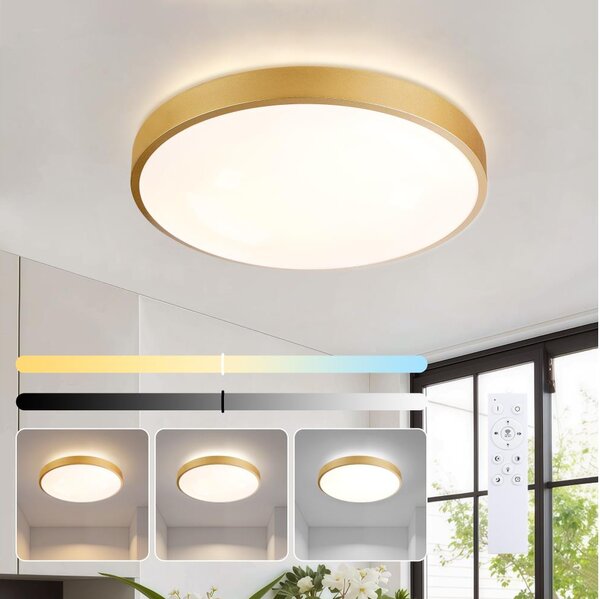 Brilagi - Димируемо LED осветително тяло GLASS POOL DOUBLE LED/48W/230V 40 cm златисто + с дистанционно управление