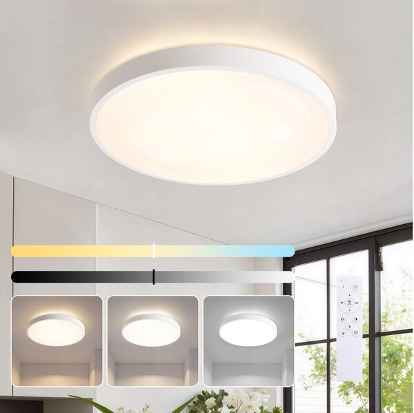 Brilagi - LED димируемо осветително тяло GLASS POOL DOUBLE LED/48W/230V 40 см бяло + дистанционно управление