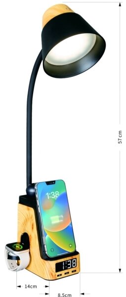 Immax 09000L - LED+CCT димируема настолна лампа с безжично зареждане QI IDEAL LED/8W/230V бежова
