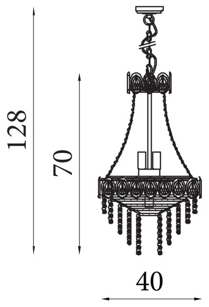 Searchlight 1611-6SB - полилей с верига LOUIS PHILLIPE 6xE14/60W/230V