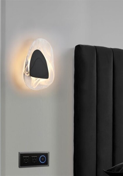 Searchlight 32983BK - LED стенен аплик DESTINY LED/8W/230V черен