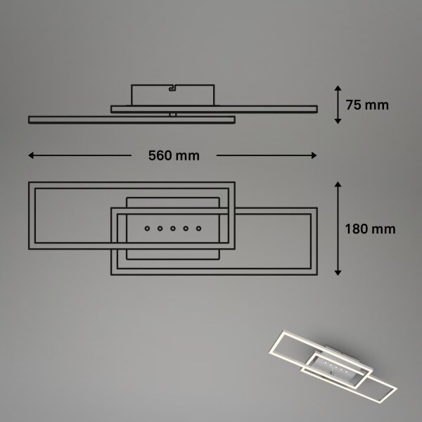 Brilo - Димируемо таванно LED осветително тяло LED/30W/230V 3000K матов хром