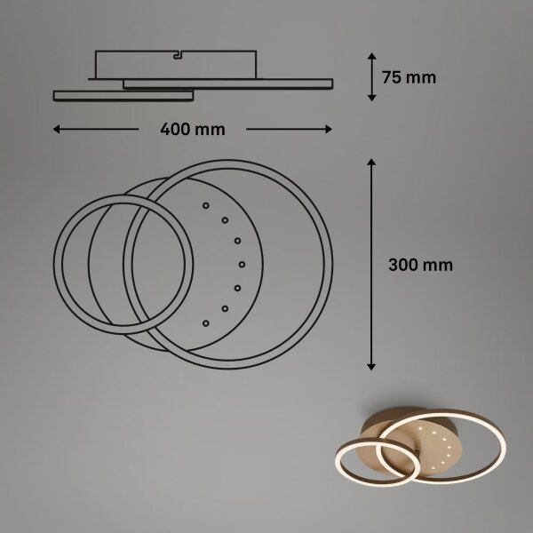 Brilo - LED димируемо таванно осветително тяло LED/26W/230V 3000K кафяво