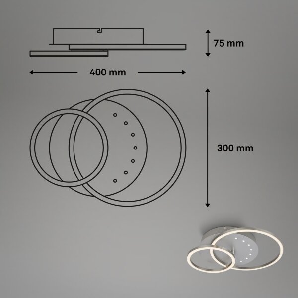 Brilo - Димируемо LED таванно осветително тяло LED/26W/230V 3000K матов хром