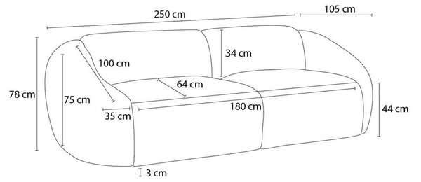 Зелен диван от рипсено кадифе 250 cm Tina – Bobochic Paris