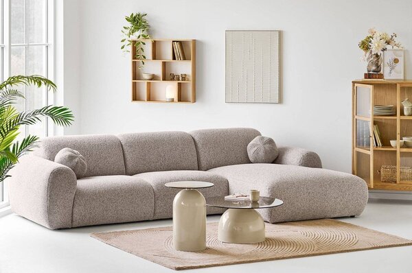 Бежова кръгла масичка за кафе със стъклен плот ø 70 cm Ravello – House Nordic