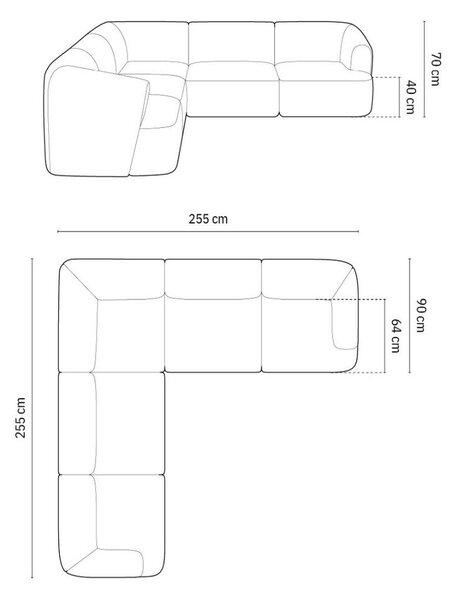 Бежов ъглов диван от рипсено кадифе Campi – Cosmopolitan Design
