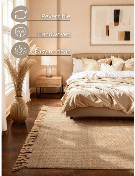 Двустранен/ръчно изработен ютен килим в естествен цвят 120x170 cm Fjord – Hanse Home