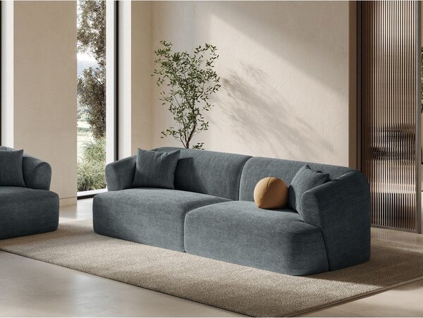 Тъмносив диван от рипсено кадифе 255 cm Campi – Cosmopolitan Design
