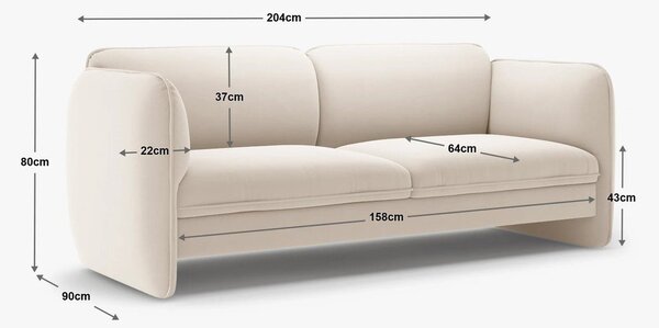 Зелен шенилов диван 204 cm Georgia – Micadoni