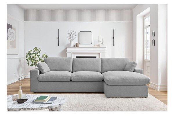 Светлосив ъглов диван Belair – Bobochic Paris
