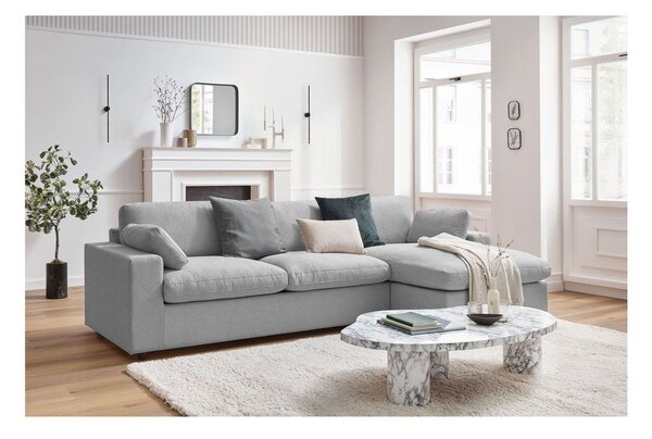 Светлосив ъглов диван Belair – Bobochic Paris