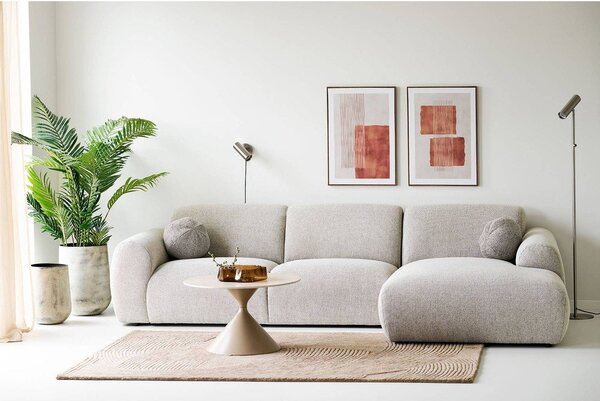 Бежова кръгла масичка за кафе с керамичен плот ø 70 cm Annecy – House Nordic