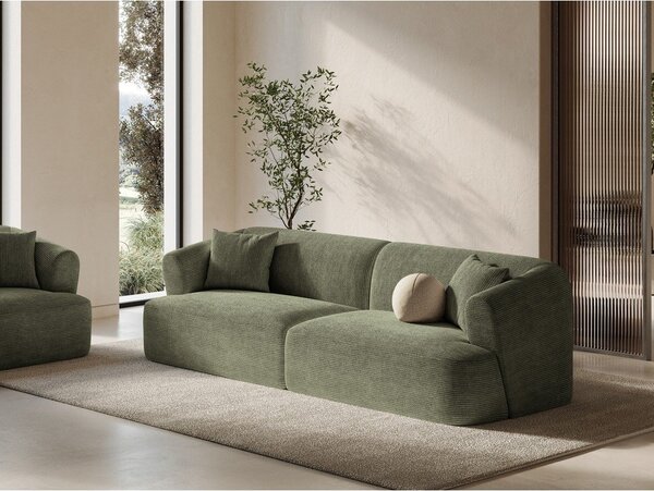 Зелен диван от рипсено кадифе 255 cm Campi – Cosmopolitan Design